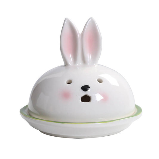 rabbit ceramic incense burner