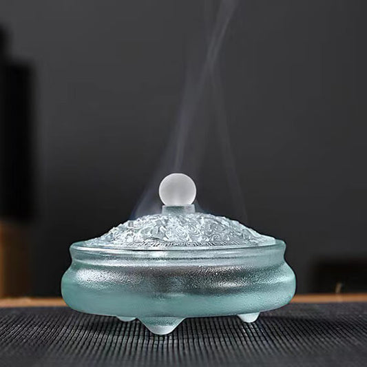 Xiangyun three-legged glass Incense Burner For Home Aroma