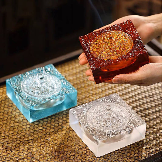 Square Antique Glazed Incense Burner For Home Aroma